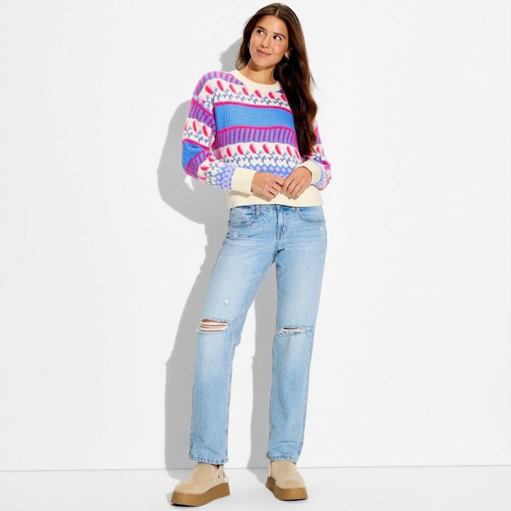 Women's Pullover Sweater - Wild Fable Floral XL